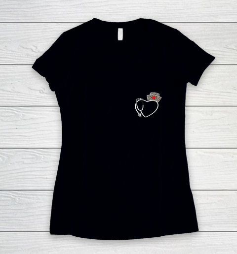 Heart Stethoscope Cute Love Nursing Gifts Valentine Day 2022 Women's V-Neck T-Shirt