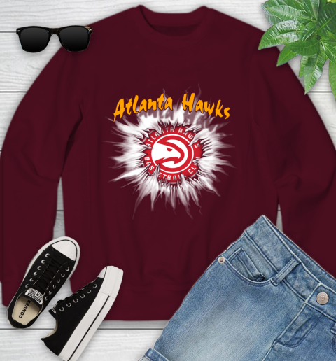 Atlanta Hawks NBA Basketball Rip Sports Youth Sweatshirt 4