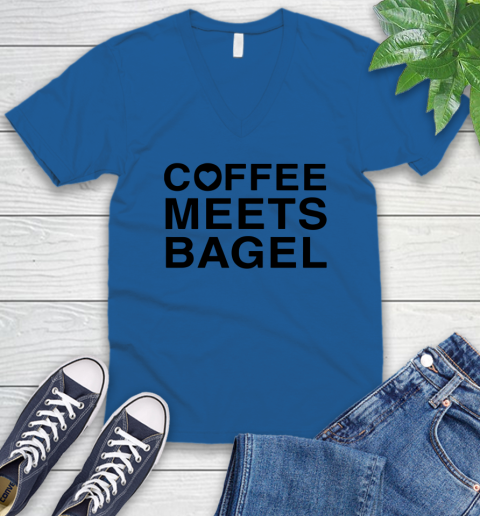 Coffee meets bagel V-Neck T-Shirt 3