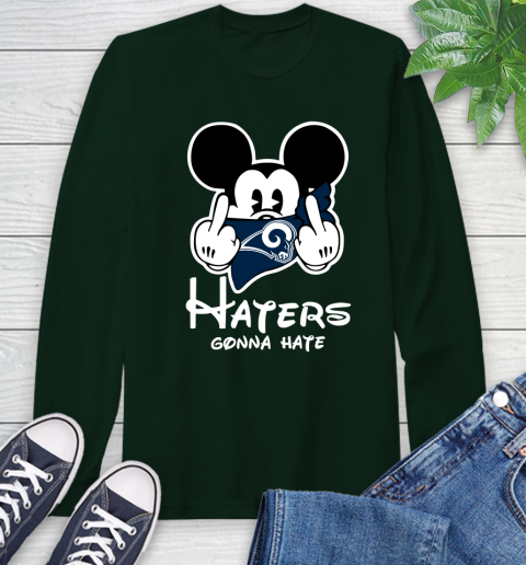 NFL Los Angeles Rams Haters Gonna Hate Mickey Mouse Disney Football T Shirt Long Sleeve T-Shirt 7