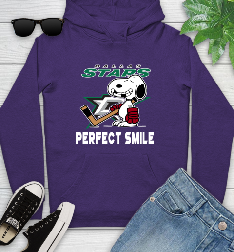 NHL Dallas Stars Snoopy Perfect Smile The Peanuts Movie Hockey T Shirt Youth Hoodie 5
