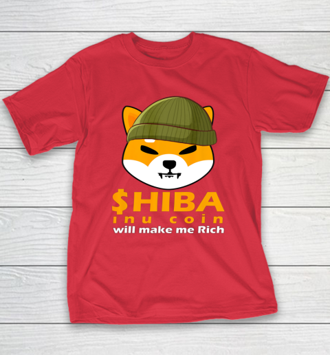 Shiba Will Make Me Rich Vintage Shiba Inu Coin Shiba Army Youth T-Shirt 8