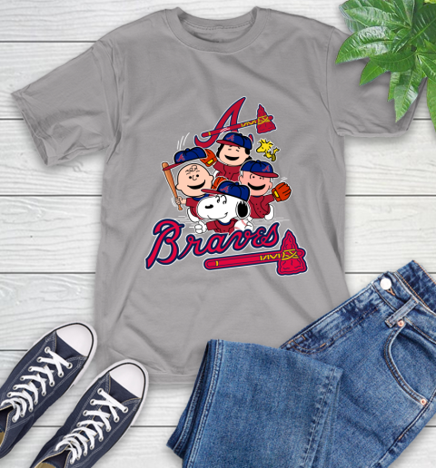 MLB Atlanta Braves Snoopy Charlie Brown Woodstock The Peanuts Movie Baseball T Shirt T-Shirt 6