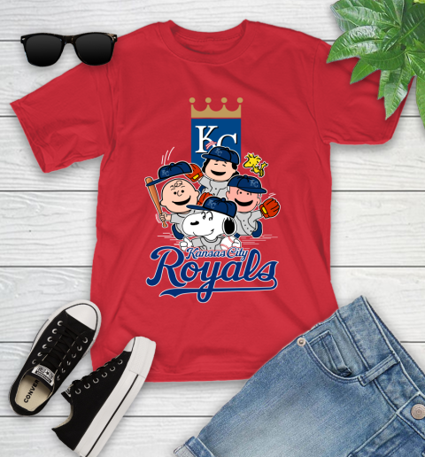 MLB Kansas City Royals Snoopy Charlie Brown Woodstock The Peanuts Movie Baseball T Shirt_000 Youth T-Shirt 13