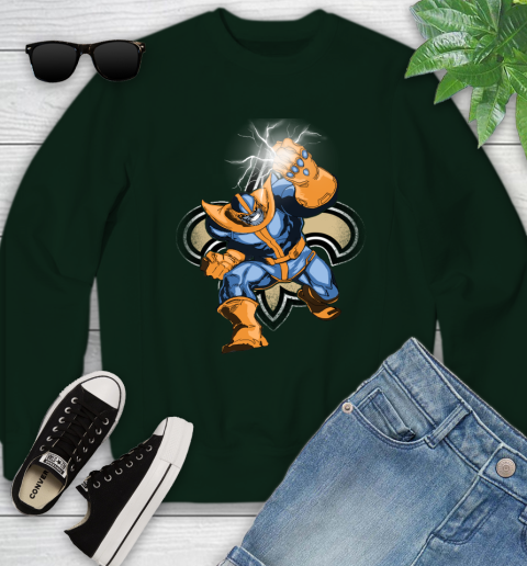 New Orleans Saints NFL Football Thanos Avengers Infinity War Marvel Youth Sweatshirt 9