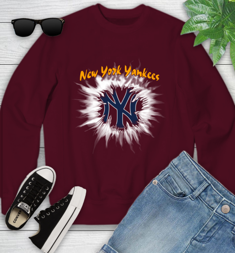 New York Yankees MLB Baseball Adoring Fan Rip Sports Youth Sweatshirt 4