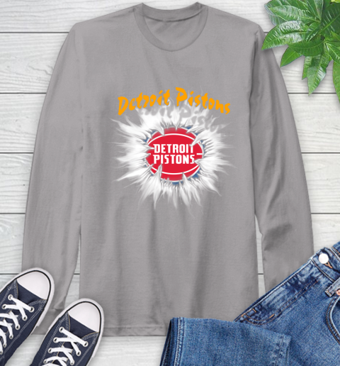 Detroit Pistons NBA Basketball Rip Sports Long Sleeve T-Shirt 6