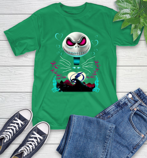 NHL Tampa Bay Lightning Jack Skellington Sally The Nightmare Before Christmas Hockey T-Shirt 7