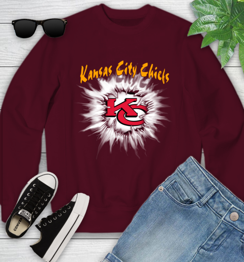 Kansas City Chiefs NFL Football Adoring Fan Rip Sports Youth Sweatshirt 4