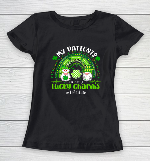 Gnome Patients Are My Lucky Charms LPN Life St Patricks Day Women's T-Shirt