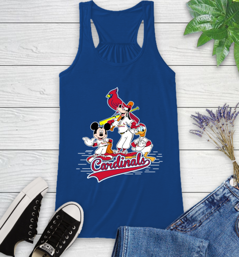 MLB St.Louis Cardinals Mickey Mouse Donald Duck Goofy Baseball T Shirt Racerback Tank 8