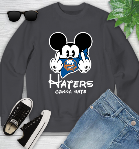 NHL New York Islanders Haters Gonna Hate Mickey Mouse Disney Hockey T Shirt Youth Sweatshirt 5