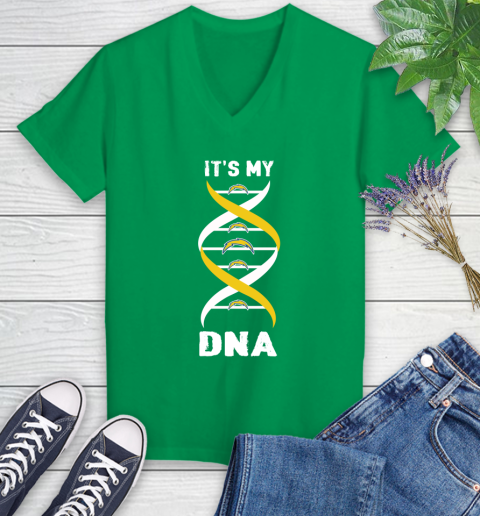 Los Angeles Chargers NFL Football It's My DNA Sports Women's V-Neck T-Shirt 5
