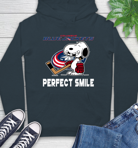 NHL Columbus Blue Jackets Snoopy Perfect Smile The Peanuts Movie Hockey T Shirt Hoodie 7