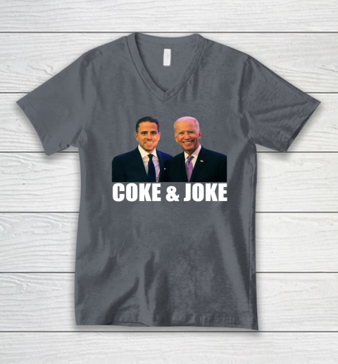 Hunter Biden and Joe Biden Coke and Joke V-Neck T-Shirt 3