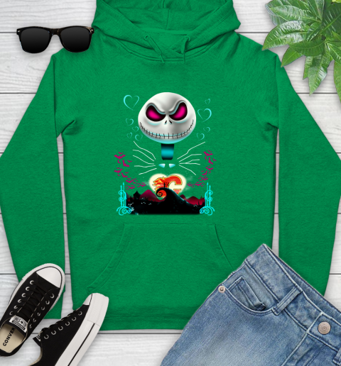 NHL Calgary Flames Jack Skellington Sally The Nightmare Before Christmas Hockey Youth Hoodie 9