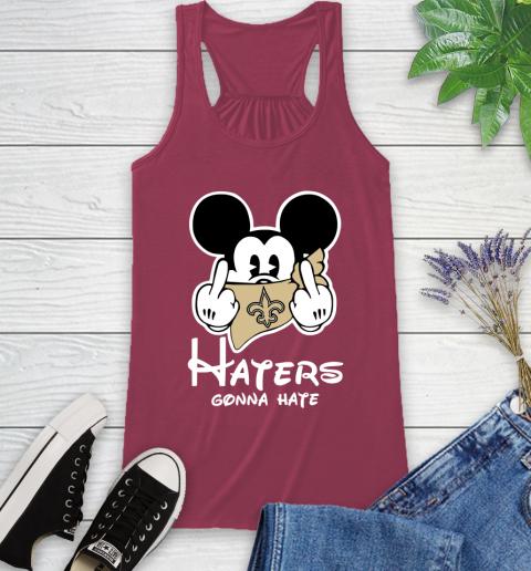 NFL New Orleans Saints Haters Gonna Hate Mickey Mouse Disney Football T Shirt Racerback Tank 7