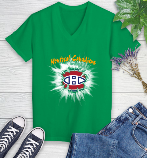 Montreal Canadiens NHL Hockey Adoring Fan Rip Sports Women's V-Neck T-Shirt 5