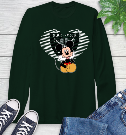 NFL Oakland Raiders The Heart Mickey Mouse Disney Football T Shirt_000 Long Sleeve T-Shirt 7