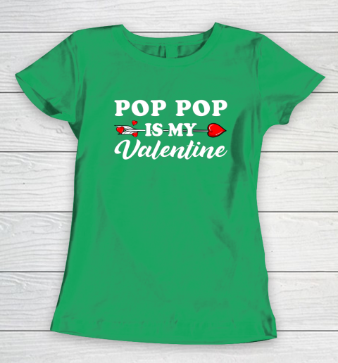 Funny Pop Pop Is My Valentine Matching Family Heart Couples Women's T-Shirt 4