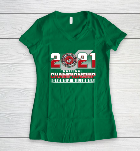 Georgia Bulldogs Championships 2021 Women's V-Neck T-Shirt 10
