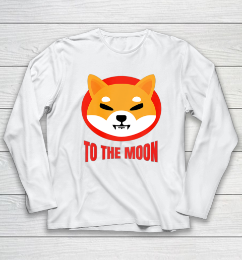 Shiba Inu Logo Shib to the Moon Design Long Sleeve T-Shirt