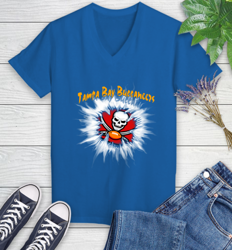 Tampa Bay Buccaneers NFL Football Adoring Fan Rip Sports Women's V-Neck T-Shirt 10