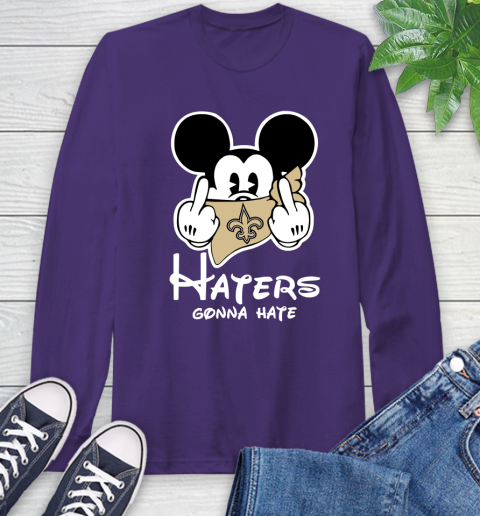 NFL New Orleans Saints Haters Gonna Hate Mickey Mouse Disney Football T Shirt Long Sleeve T-Shirt 5