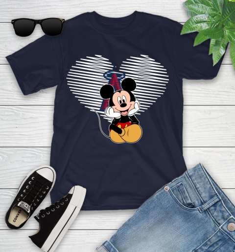 MLB Los Angeles Angels The Heart Mickey Mouse Disney Baseball T Shirt_000 Youth T-Shirt 2