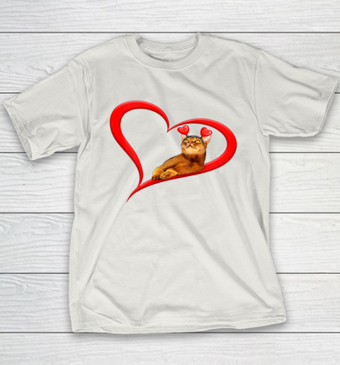 Funny Abyssinian Cat Valentine Pet Kitten Cat Lover Youth T-Shirt 6