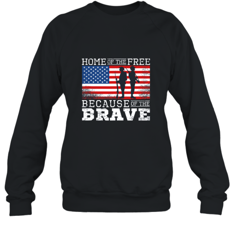 Home of the Free Because of the Brave Military American Flag Tank Top AN Sweatshirt