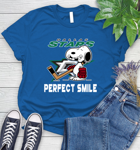 NHL Dallas Stars Snoopy Perfect Smile The Peanuts Movie Hockey T Shirt Women's T-Shirt 12