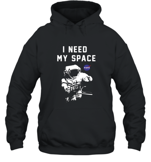 NASA I Need My Space Faded Astronaut Graphic T Shirt Hooded