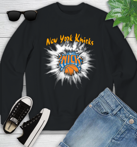New York Knicks NBA Basketball Rip Sports Youth Sweatshirt