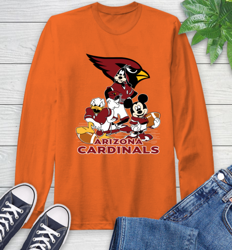 NFL Arizona Cardinals Mickey Mouse Donald Duck Goofy Football Shirt Long Sleeve T-Shirt 4