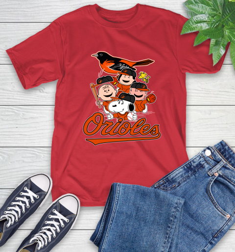 MLB Baltimore Orioles Snoopy Charlie Brown Woodstock The Peanuts Movie Baseball T Shirt_000 T-Shirt 11