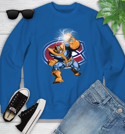 Montreal Canadiens NHL Hockey Thanos Avengers Infinity War Marvel Youth Sweatshirt 7