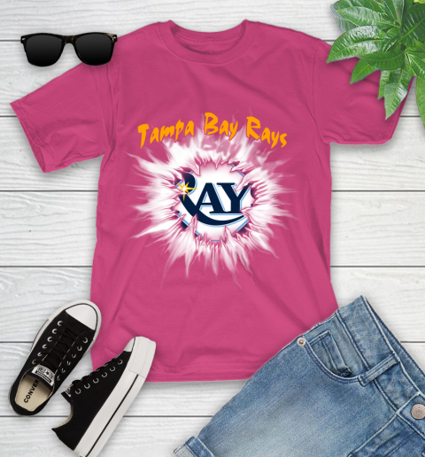 Tampa Bay Rays MLB Baseball Adoring Fan Rip Sports Youth T-Shirt 11