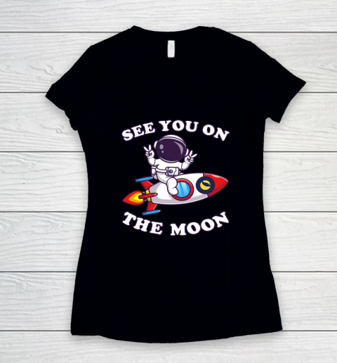Terra Luna Crypto See You On The Moon Women's V-Neck T-Shirt