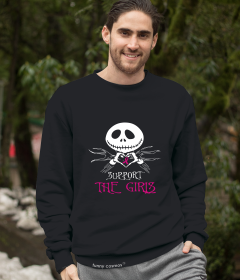 Nightmare Before Christmas T Shirt, Jack Skellington T Shirt, Support The Girls Tshirt, Breast Cancer Awareness Gifts