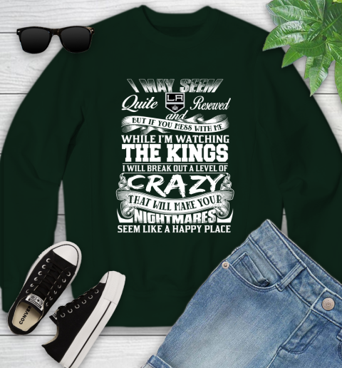 Los Angeles Kings NHL Hockey Don't Mess With Me While I'm Watching My Team Youth Sweatshirt 9