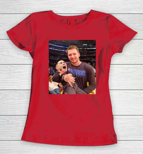 Luka Doncic Shirt Luka Doncic Holding Kevin Kno Baby Women's T-Shirt 6
