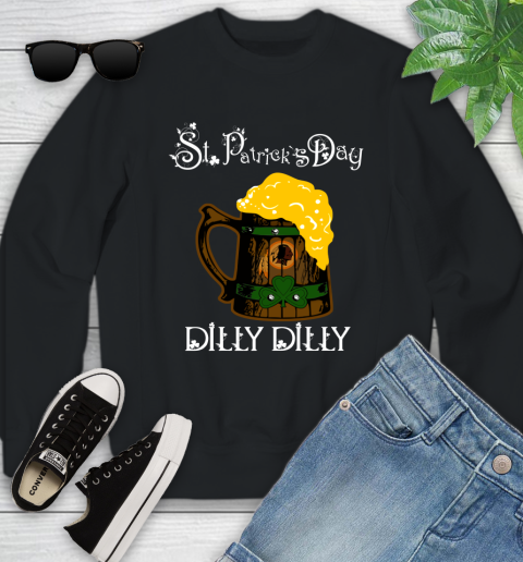 NFL Washington Redskins St Patrick's Day Dilly Dilly Beer Football Sports Youth Sweatshirt