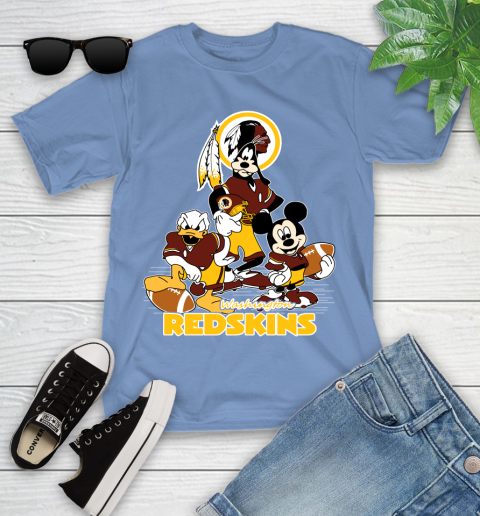 NFL Washington Redskins Mickey Mouse Donald Duck Goofy Football Shirt Youth T-Shirt 15
