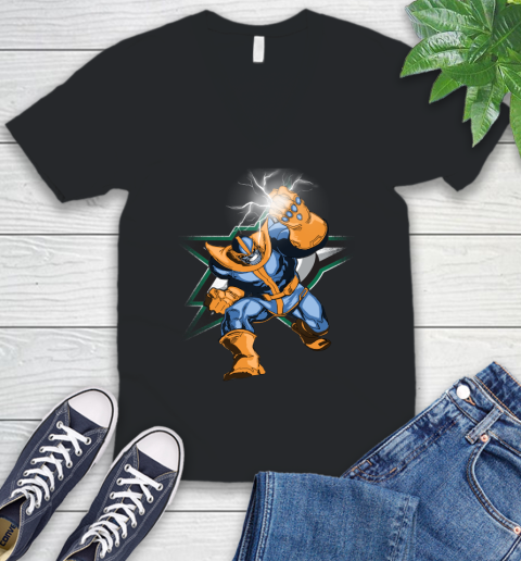 Dallas Stars NHL Hockey Thanos Avengers Infinity War Marvel V-Neck T-Shirt