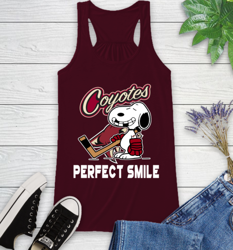 NHL Arizona Coyotes Snoopy Perfect Smile The Peanuts Movie Hockey T Shirt Racerback Tank 2