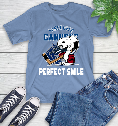 NHL Vancouver Canucks Snoopy Perfect Smile The Peanuts Movie Hockey T Shirt T-Shirt 12
