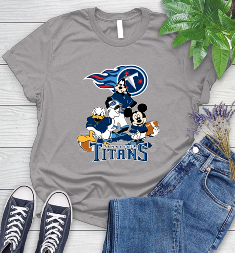 NFL Tennessee Titans Mickey Mouse Donald Duck Goofy Football Shirt Women's T-Shirt 5
