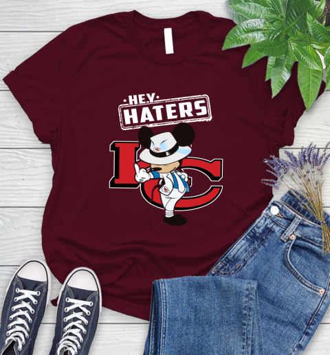 NFL Hey Haters Mickey Football Sports Kansas City Chiefs Women's T-Shirt 7
