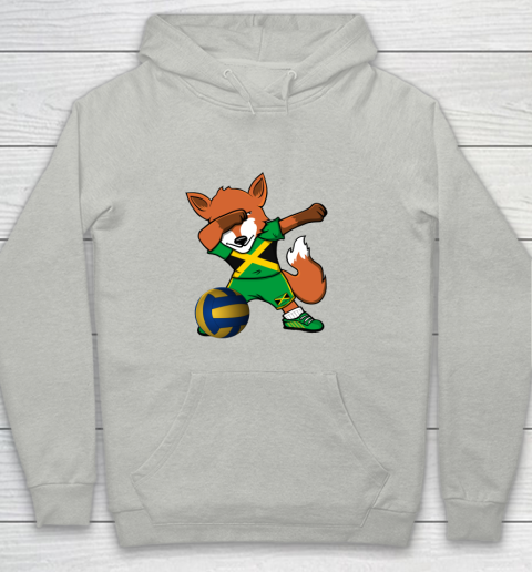 Dabbing Fox Jamaica Volleyball Fans Jersey Jamaican Youth Hoodie 2